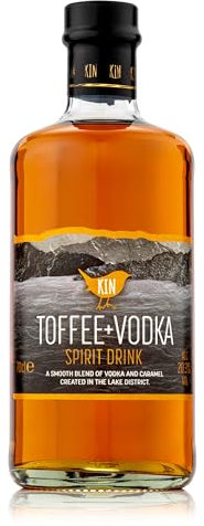 Kin Vodka Toffee Vodka Spirit Drink 20.3% ABV - Vanilla and Toffee Premium Blend, Blended in Small Batches. Created in the Lake District, 70cl Bottle