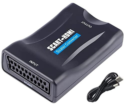 Yiany Convertitore 720P/1080P SCART a HDMI Adattatore Full HD Video Audio Commutatore Cavo per HDTV Monitor Proiettore STB VHS Xbox PS3 Sky Blu-ray DVD Player