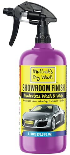 Mullock's Dry Wash & Wax Spray - Waterless Car Wash Cleaner with Carnauba Nano Wax Technology for a Showroom Finish - Eco-Friendly $ Easy to Use (Without Microfibre Cloths)