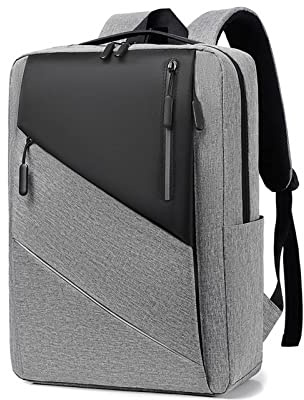 FANDARE Slim laptop ryggsäck skolryggsäck män kvinnor dagsryggsäck flerfärgad skarvning dagryggsäckar för affärsresor arbete fritid utomhus skolväskor dagryggsäckar, GRÅ, L, Ryggsäck