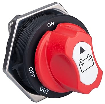 atterietrennschalter Trennschalter Batterie Hauptschalter Stromunterbrechung DC 12V 24V 32V Ein-Aus-Aus Kill-Schalter Max 32V 300A Cont 450A Wasserdicht für Auto Boot Marine LKW Yacht Wohnmobil ATV