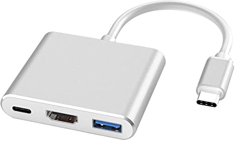 Cellulare V125 UCB-C/Type-C maschio a PD + HDMI + USB 3.0 femmina 3 in 1 convertitore (argento) (oro) (grigio)(Silver)