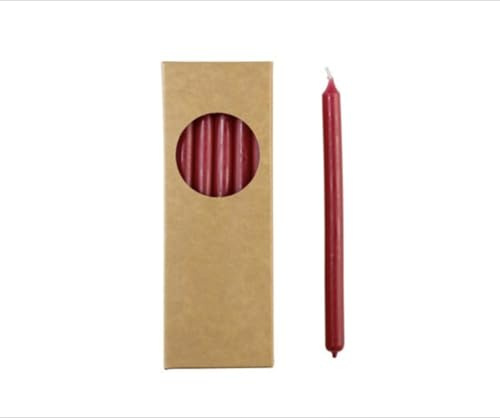 ukiyo 20er Pack Stabkerzen H:17,5 cm Ø:1,2 cm div. Farben Brenndauer 3 Stunden Kerzen Advent Weihnachten, Farbe:Antikrot