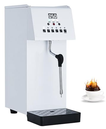 LIEROLYE Espumador De Leche Profesional, Máquina De Espumado Automático De Vapor De 6 L De Grado Profesional con Control Digital De Temperatura, Espumador De Leche para Cafeterías Y Lattes