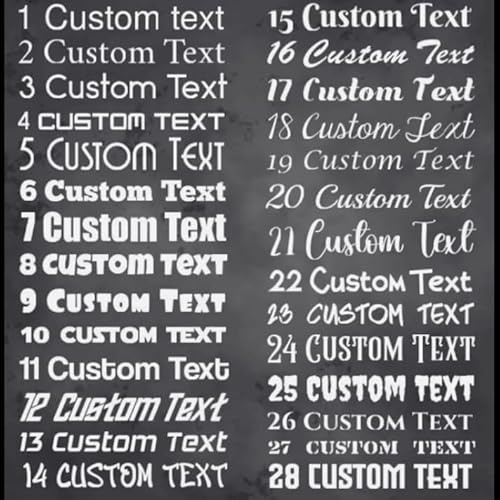 Custom Vinyl Name Decal, 2.5 cm -15 cm (Height), Multiple Fonts and Colours, Personalised Text Sticker for Walls and Surfaces