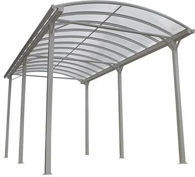 X-Metal Carport Aluminium Blanc 27,36 m² pour Camping-Car | Toiture Polycarbonate 6mm Anti-UV | Structure Acier Galvanisé | Dimensions 360x762cm avec Hauteur Faîtière 360cm