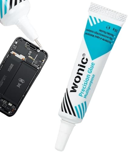 Colle pour téléphone portable WONIC adhésif flexible multi-usages pour bijoux, chaussures, livres, mobiles, bricolage (1 tube)