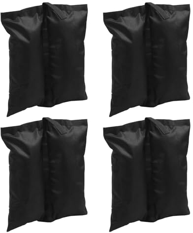 Veemoon Bolsa de Arena para Fijar Tienda de Campaña y Toldo, Resistente al Viento y Cosida Tela Oxford, Adecuado para Camping al Aire Libre, Paquete de 4 Unidades Negras