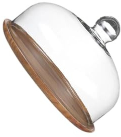 TWISAXC Impresionante soporte para tartas con de cristal de Para madera de acacia para tartas, ideal para fiestas de cumpleaños, bodas, aperitivos, postres y amantes de las, Tapa de 26 cm