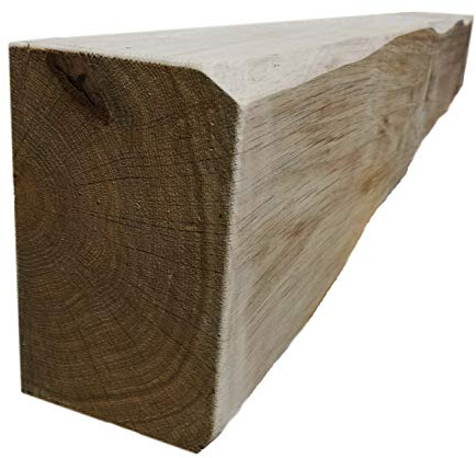 Celtic Timber Solid French Oak Air-Dried Beam Floating Shelf - Fireplace Mantle with Planed & Sanded Finish - Wood Mantle with Lightly Worked Rustic Appearance for Home Decor - 6''x4''x8 Ft Length