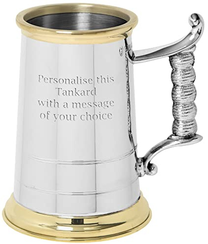 English Pewter Company 1 Pint Heavy Gauge Rodney Pewter Tankard. Personalised with Free Engraving [HG124]