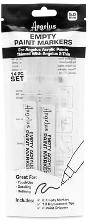 Angelus Empty Paint Marker Set, 5 mm, Clear