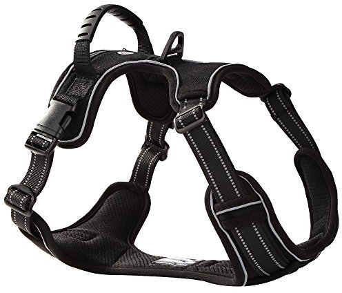 Sicherheitsgeschirr Hund Ultra-Soft Hundegeschirr Brustgeschirr Hunde 3M Reflektierende Schwarz L