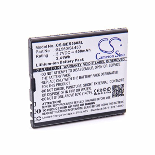 vhbw Akku Ersatz für Bea-Fon SL560/SL450 für Handy Smartphone Senioren Telefon (650mAh, 3,7V, Li-Ion)