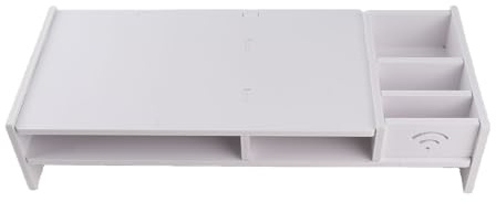 Computer-Monitorerhöhung, Laptop-PC-Ständer, Heimbüro, Desktop-Tisch, Aufbewahrung, Organizer, Display-Regal, Laptop-Bildschirm, TV-Schreibtisch, Aufbewahrung, Druckerregal, Weiß (48 x 20 x 10 cm)