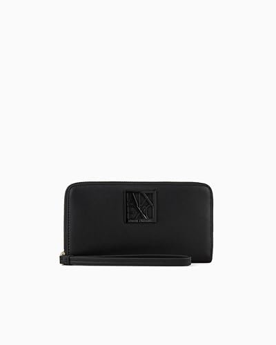 Armani Exchange Portafoglio da donna con cerniera Around Bi-Fold, schwarz, Einheitsgröße