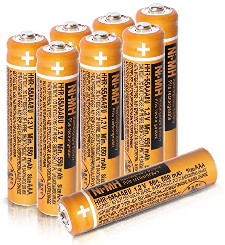8 Pack HHR-55AAABU NI-MH AAA Rechargeable Batteries 1.2V 550mAh Battery for Panasonic BT Gigaset Cordless Phone