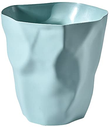 Ailler Poubelle de Bureau/Chambre en Plastique - Corbeille à Papier Irrégulière Écologique pour Le Bureau, la Chambre (Bleu Ciel)
