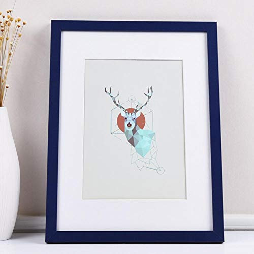XQSSB Fotorahmen Personalisiertes Geschenk Holzwand Marineblau Kann 30X40cm Setzen