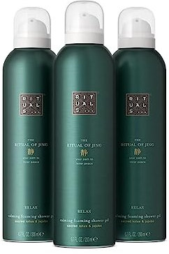 RITUALS Schäumendes Duschgel Vorteilspack von The Ritual of Jing, 3x200 ml - Mit Heiligem Lotus, Jujube & Chinesischer Minze - Entspannende & beruhigende Eigenschaften