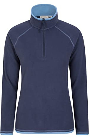 Mountain Warehouse Montana Womens Microfleece - Breathable Ladies Sweater, Quick Drying Pullover, Warm Fleece Jacket, Half Zip - Spring Summer, Travelling Navy Women's Size 14
