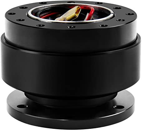 Acclcors Lenkrad Schnellspanner, Universal 6-Loch Snap Off Boss Kit für Rennen/Rallye/Motorsport(Schwar)