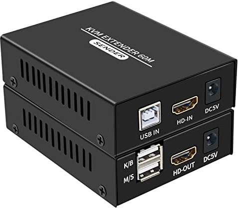 Prolunga HDMI KVM 60 m su Cat5e Cat6 1080p HDMI USB KVM Transmit con loop Out Supporto USB Tastiera Mouse Estensione