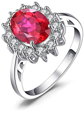 JewelryPalace Prinzessin Diana Kate Middleton Edelstein Smaragd Saphir Topas Amethyst Citrin Granat Peridot Rubin Ringe, Verlobungsring Promise Ring Silber 925 Damen Schmuck Rosegold Gold