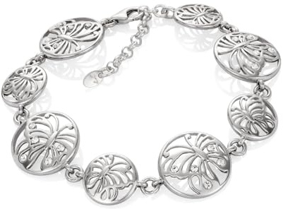 LILLY MARIE Damen Armkette Silber Silber 925 Schmetterling Länge flexibel Schmucketui Schöne Geschenke für Frauen
