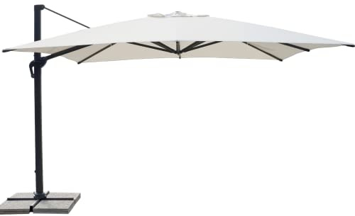 Gruppo Maruccia - Sombrilla de 4 x 4 metros para bar, jardín, cama y desayuno - Poste lateral antracita - Lona cruzada impermeable - Girable y orientable, antracita