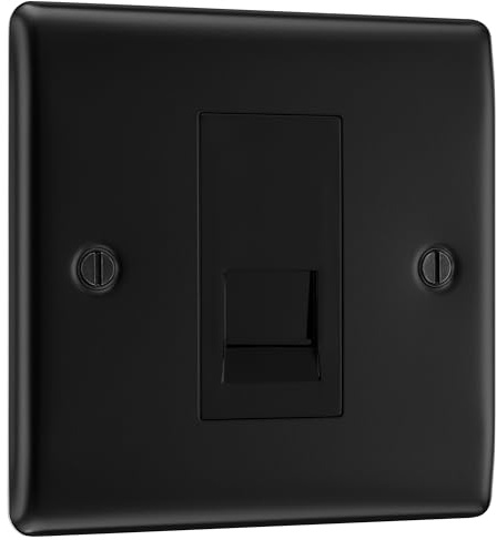 Nexus Telefonsteckdose, Metall, matt, Schwarz, 1 Stück
