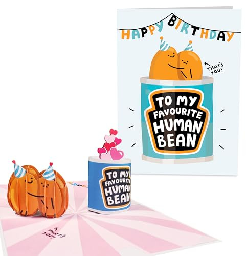 Central 23 Pop-Up-Karte für Männer und Frauen – My Favourite Human Bean – Geburtstagskarte für Ehemann und Ehefrau – Geschenk für Freund und Freundin