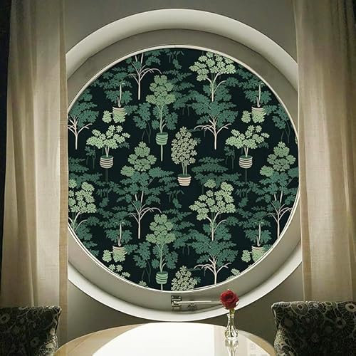 RILOOP Sichtschutzfolie 3D Fensterfolie Glasdekorfolie PVC für Badezimmer Kinderzimmer Küche,Schlafzimmer Wohnzimmer Esszimmer Büro Hotels Klassenzimmer 44.5cmx300cm Grün