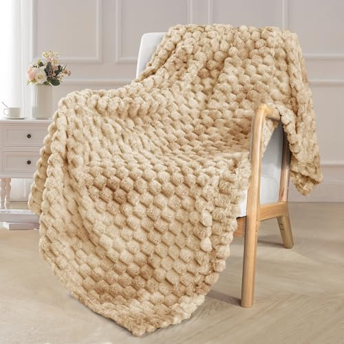 Exclusivo Mezcla Plaid Couverture Polaire 130 x 170 cm, Plaid Jeté de Canapé, Couverture pour Le lit léger Douillet et Moelleux pour Toute la Saison, Tie-Dye Chameau