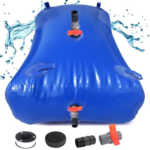 Wasserspeicherblase, 1000L Wasserblasentank, Faltbarer Wasserspeichertank für Notfall/Trockenresistenz/landwirtschaftliche Bewässerung/Wohnmobil/Camping, Blau