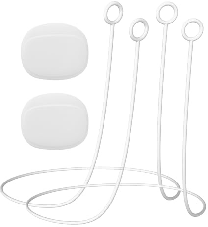 DOB SECHS Link Safety Connector Cord for Earplugs, Safety Silicone Lanyard (No Earplugs) (White-2 Pieces)