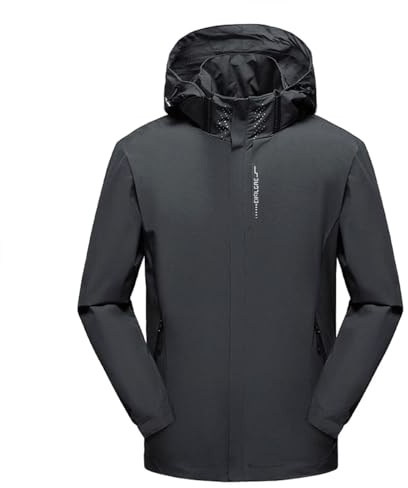 Ynport Crefreak Veste Imperméable en Plein Air Pour Hommes Manteau de Pluie Léger Veste de Marche Coupe-vent Veste de Montagne à Capuche, Parfaite pour un Usage Quotidien et en Plein Air