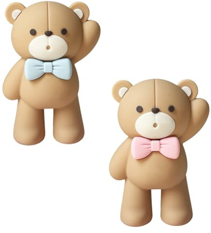 ZPSOSPZ Teddy Bears Cake Topper 2PCS Teddy Bears Cake Decoration Baby Shower Cake Decoration Big Bear Baby Shower Party Supplies Teddy Bear Decoration