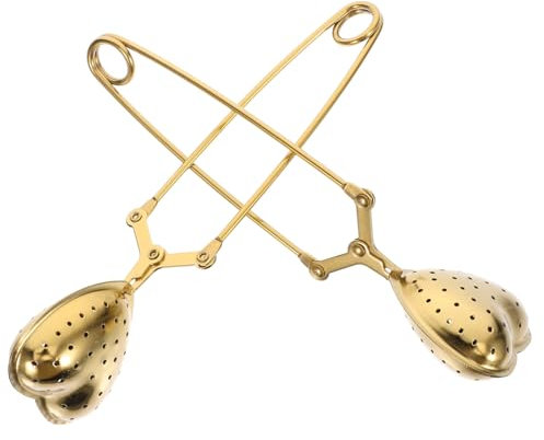 COLLBATH 2pcs Stainless Steel Tea Strainer Tea Infuser Filter Heart Shape Handle for Brewing at Home