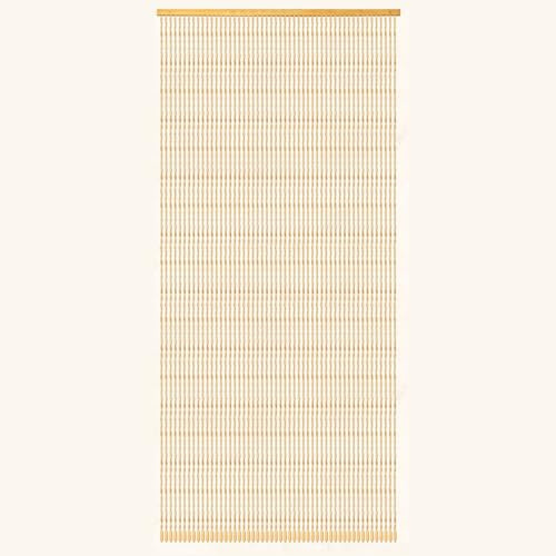 CJBWJM 52 Stränge Fadenvorhang, 90x200cm Holz Perlenvorhang, Retro Türvorhang für Schlafzimmer Wohnzimmer Terrassentüren Restaurant Balkontür