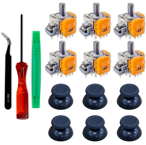 SOSS GAMING® Hall Effect Joysticks UPGRADE Kit for Playstation 5 Dualsense Controllers - Fixes Stick Drift, Broken, and Loose Joysticks (6 Pack)