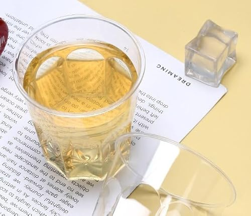 ASelected 50 Stück Mehrwegbecher Becher Plastik 200 ML Plastikbecher Wiederverwendbare Partybecher aus PS Material für Getränkepartys Geburtstag Hochzeit