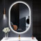 S'bagno Oval Bluetooth Espejo Baño con Luz 50x80cm, Antivaho, Espejos de Baño con Led y Memoria, 3000K/4000K/6500K, Regulable, Cristal Templado HD, IP44 Espejo Baño Led, Horizontal o Vertical