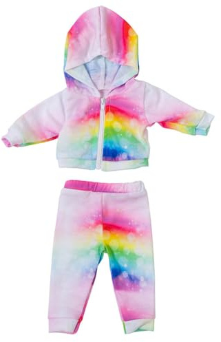 Codulu 18 Zoll amerikanische Puppenkleidung Sportkleidung Mantel Jacke Top Hose Freizeitkleider 43-46cm Puppenzubehör für Mädchen Puppen-2pcs/set-G