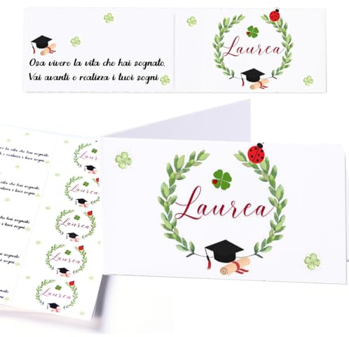 MKISHINE Graduierung Geschenkkarte, Rot, Graduierung, Geschenkbeutel, 60 Stück (110)