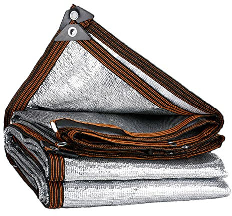 Toile pare-soleil en feuille d'aluminium avec maille argentée réfléchissante - Pour jardin, extérieur et terrasse - 4 x 11 m
