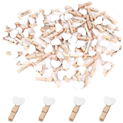 50 Pcs Mini Wooden Pegs, Colored Craft Pegs for Photos, DIY Projects, Home Decor, Scrapbooking, Clothes, and More, Small Wooden Clips, Multicolor, Pack of 50