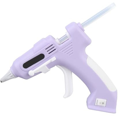Pistolet à Colle Thermofusible sans Fil, Pistolet à Colle Rechargeable par USB 2000 MAh, Kit de Colle Chaude électrique avec 10 Bâtons à Haute Adhérence de 7 Mm, pour (PURPLE)