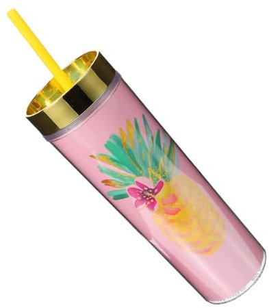 ABOOFAN Bicchiere Riutilizzabile Con Tazza Hawaiana Doppio Per Bevande Fresche Leggera e Pratica Per Casa e Viaggi