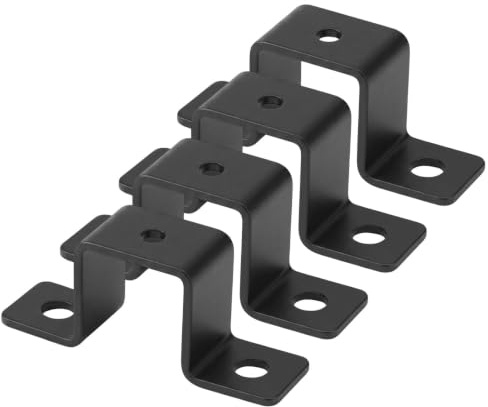 Lot de 4 colliers de serrage carrés en acier au carbone 2,5 cm | Support de fixation murale pour poteaux de clôture, pour tuyaux d'eau, balustrades de balcon, rampes d'escalier